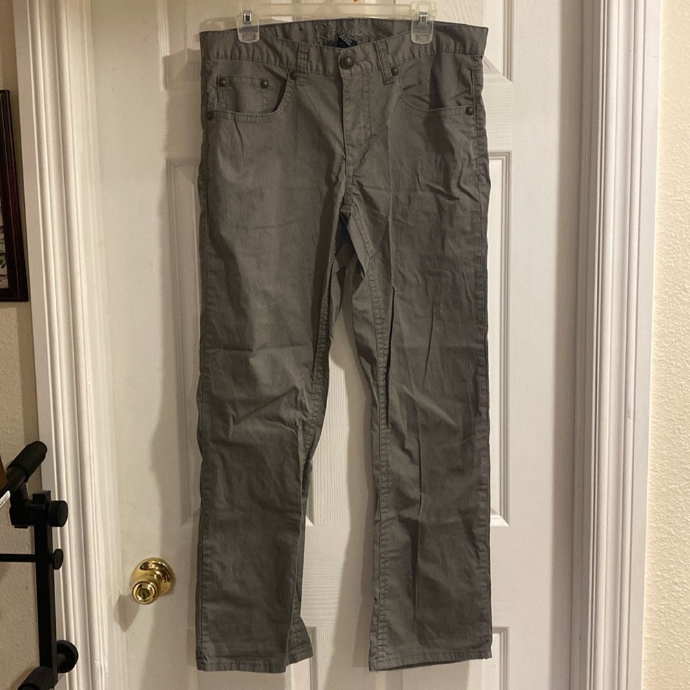 Royal Premium NYC men’s pants slacks gray stretch subtle stripes  32x30
